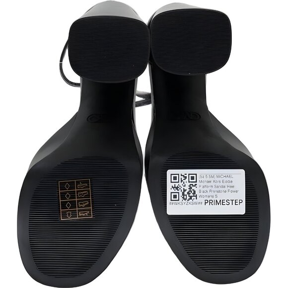 Michael Kors Elodie Rhinestone Flower Platform Sandals Black Women US 5.5M - Picture 6 of 6